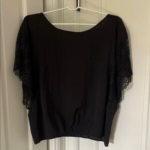 Victoria's Secret Black Flutter Sleeve Blouse